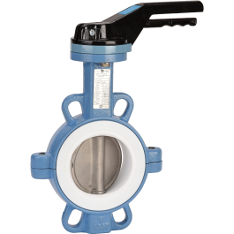 TTV Butterfly valve 1145 wafer CF8M disc/Teflon® + silicone liner seat