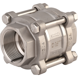 Stainless steel CF8M spring check valve 380 3-piece body BSP
