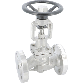 Stainless steel globe valve 472T RF PN40/16 with PTFE seat