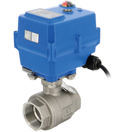 2 piece ball valve 715XS + TCR-NKT electric actuator capacitor return