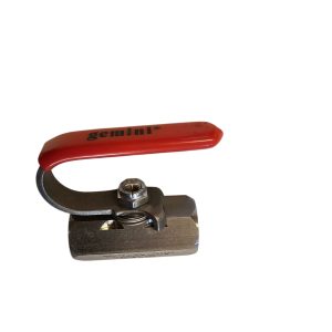 Manual controlled stanless steel ball with carbon steel housing valve type 76 1/2" NPT threated with curved c lever