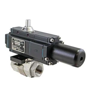 1/2" NPT Stainless Steel Spring-Return (Normally Closed) Pneumatic Actuated Ball Valve