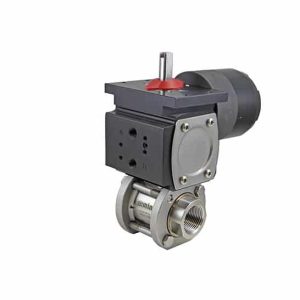 1-1/2" SE F6-1.5-89-6-RTV-6-A522D-LS-1 - Stainless Steel Double Acting Pneumatic Actuated 3-piece Ball Valve with limit Switch
