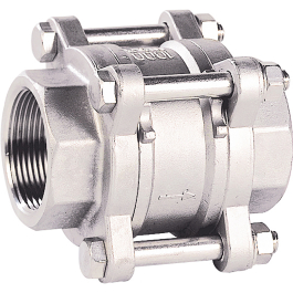 Stainless steel CF8M spring check valve 384 3-piece body NPT